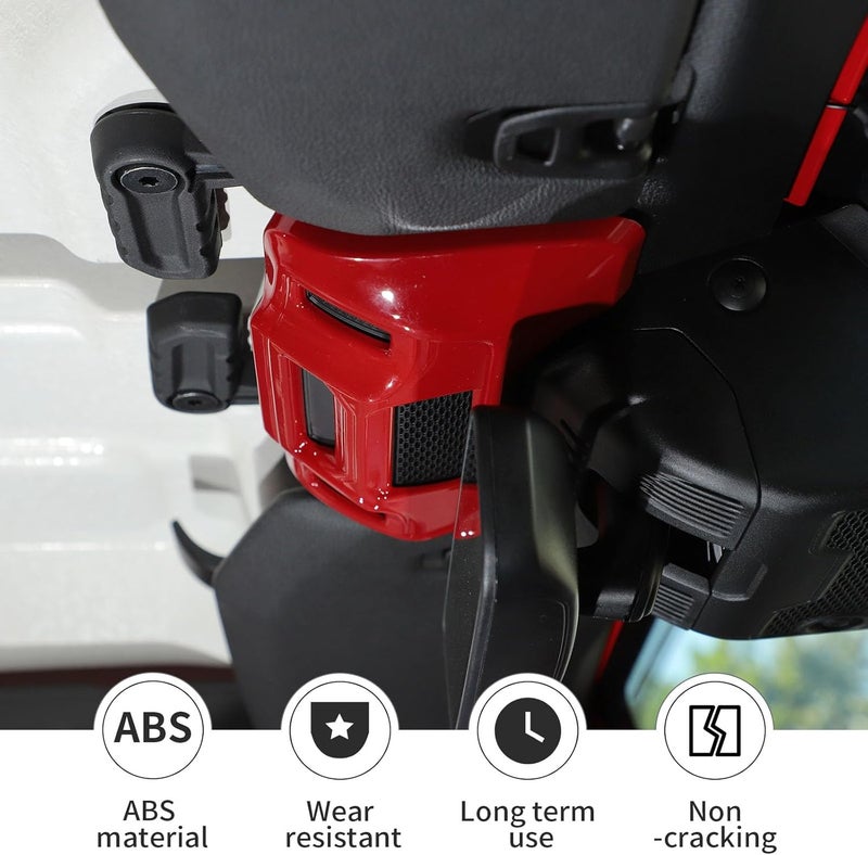 Linskip One-Touch Roof Panel Trim Compatible with 2024 2025 Jeep Wrangler JL 4XE & Gladiator JT, Overhead Feature Decor Cover for Jeep Wrangler Interior Accessories(Red) - Image 2